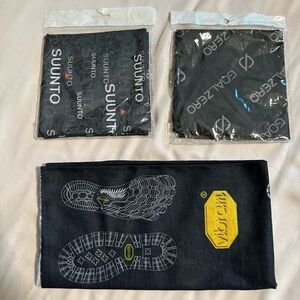 Bundle of 3 performance neck gaiters, Suunto, Goal Zero, and Vibram